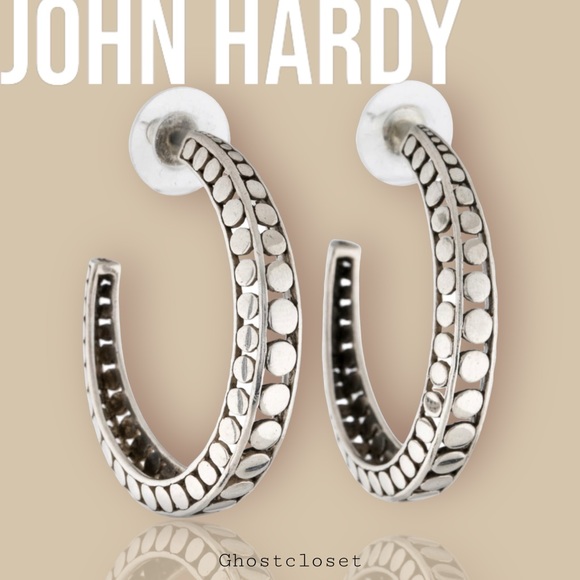 GUC John Hardy Dot Hoop Earrings, sterling silver